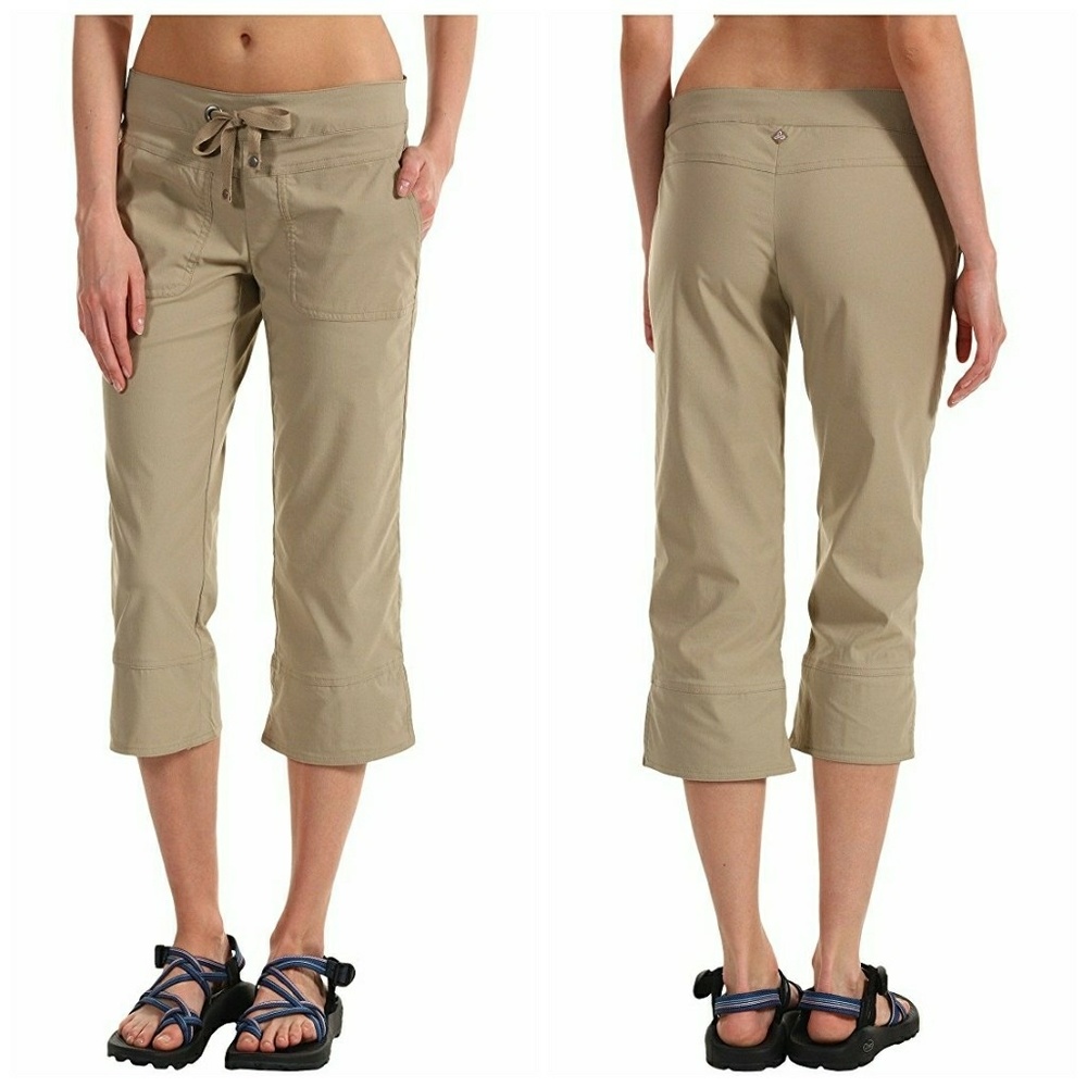 Prana Bliss Khaki Capri Pants With UPF 40+